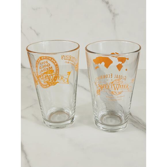 Pint Beer Clear Glass 16oz Sweetwater Brewing Company Drinkware 5 1/2" x2 - Picture 1 of 14